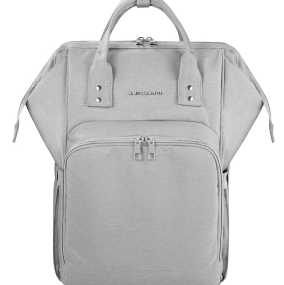 AMILLIARDI Grey Insulated Diaper Bag Backpack main image 7